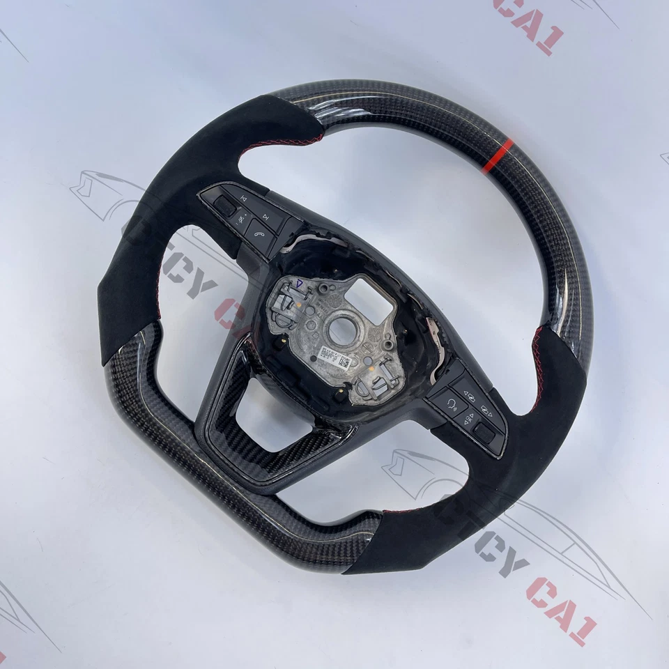 Volante de fibra de carbono personalizado para Seat Leon Cupra Mk3 FR Ibiza 2014-2020 - Imagem 2 de 4