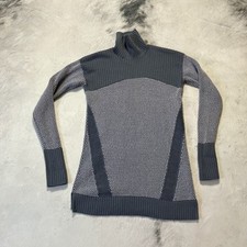 Lululemon Warm and Restore Turtleneck Sweater Sz 6 Merino Wool Gray Nubby