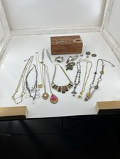 Estate Costume Jewelry Mixed Lot Necklaces, Bracelets, Watches, Box, Earrings