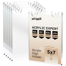 5x7 Acrylic Wall Sign Holder Vertical, Clear Plastic Ads Frame for Paper