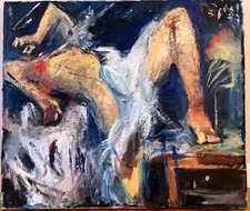 Zeus Male Figure Classical Surrealism Oil Painting 30”x26” Canvas Original BVC