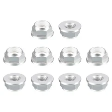 Nylon Insert Hex Lock Nuts, 10pcs - M6x1mm Self-Locking Nut(Silver)