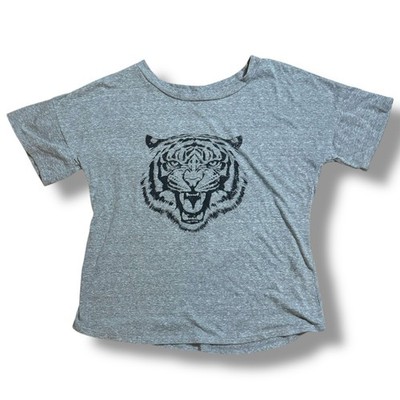 Rae Mode T-Shirt Womens Heather Gray Tiger Graphic USA MADE Sz S