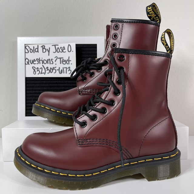 Beschuldiging geloof zuurstof Dr. Martens 1460 W Cherry Red Smooth Leather BOOTS Sz 7 Women for sale  online | eBay