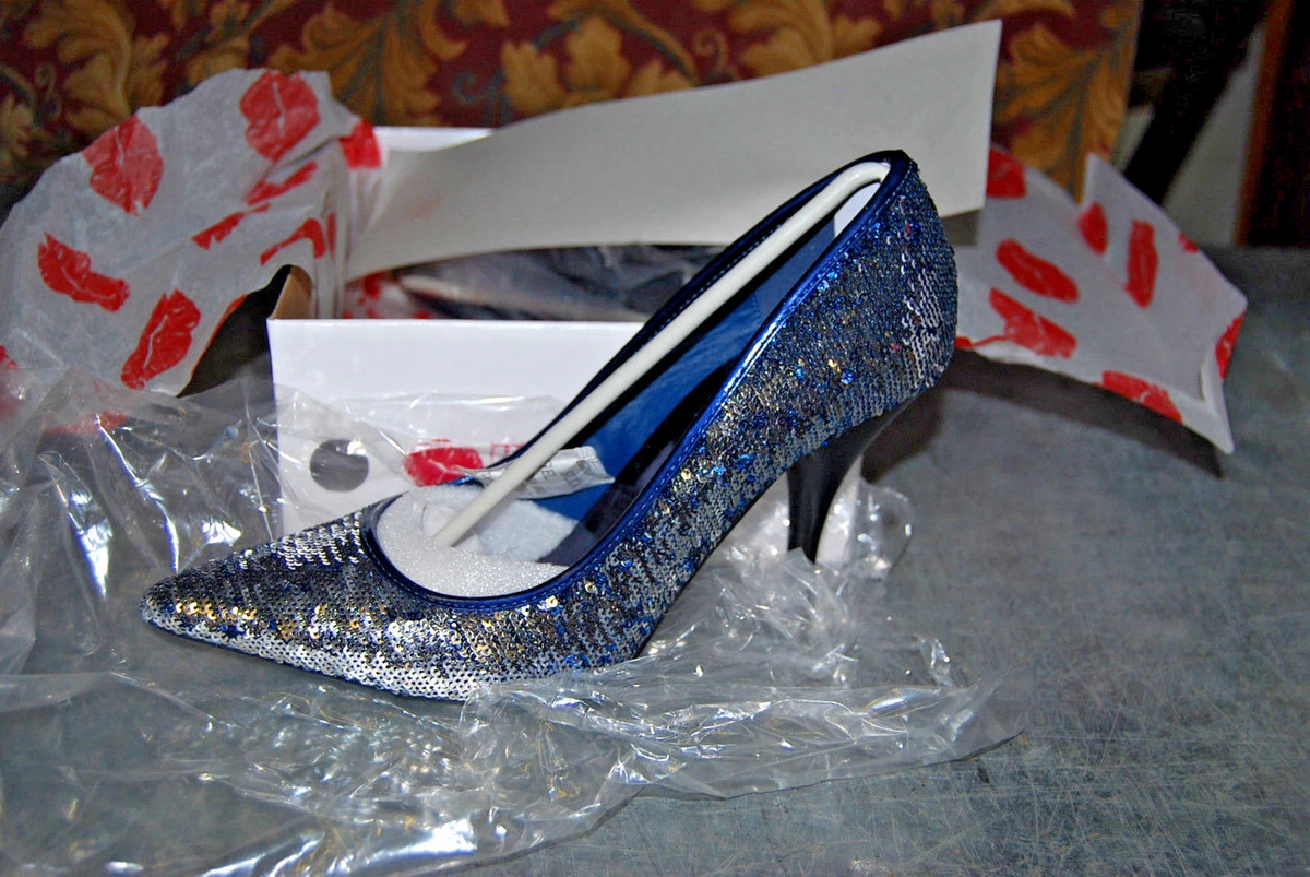 Blue sequin shop shoes