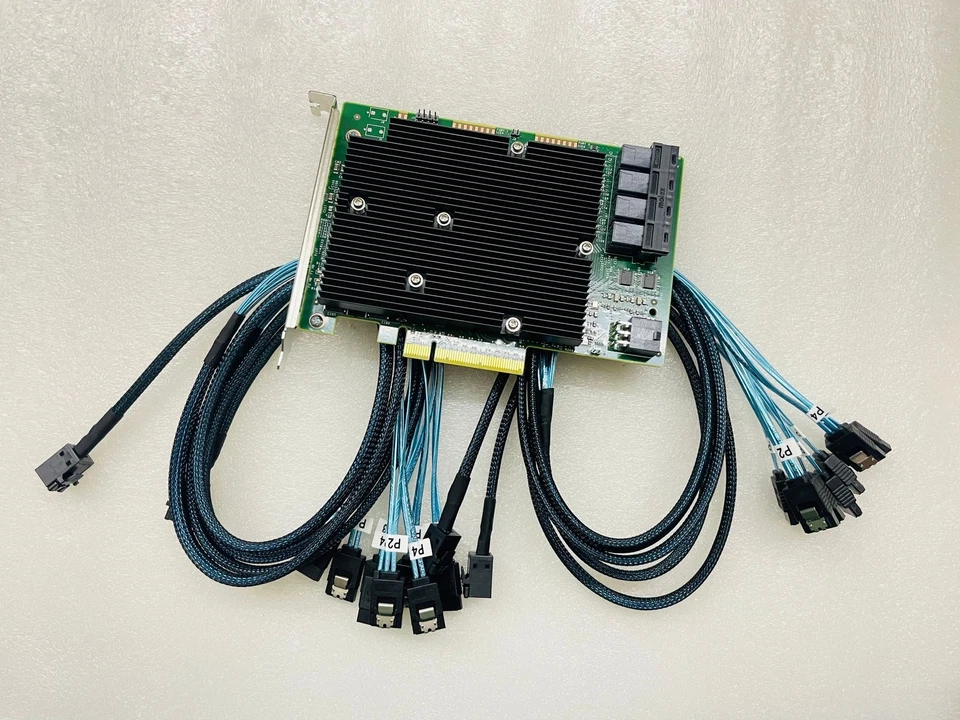 LSI 9300-16I 12Gbps HBA IT Mode ZFS FreeNAS unRAID + 4*SFF-8643 SATA Cable US - Image 2 of 4