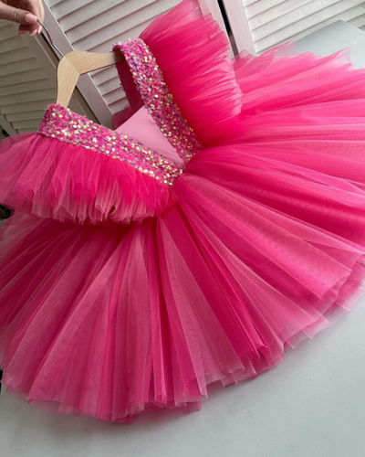 Wedding Birthday Dresses Girls 3-8 Years Party Sequins Tutu Gown Kids Clothes - Picture 10 of 26
