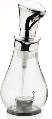 Cuisipro Kitchen or Bath Foam Pump Soap Liquid Dispenser Suction Cup Chrome NEW