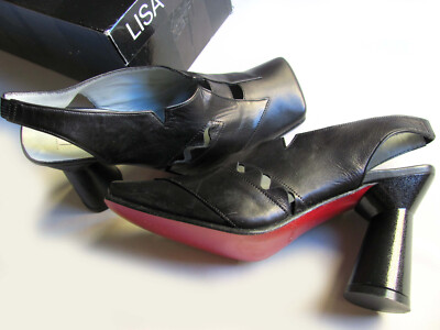 LISA TUCCI Luxus MARKE voll echt LEDER Sling PUMPS  SANDALE 35 - 36 NEU wertig