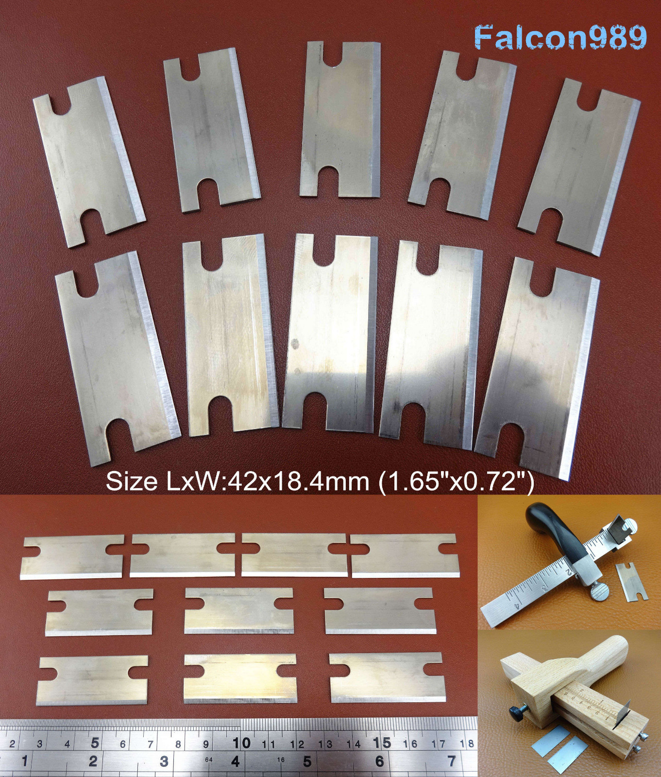 10pcs Leather Craft Draw Gauge Strap Belt Cutter Replacement Blades