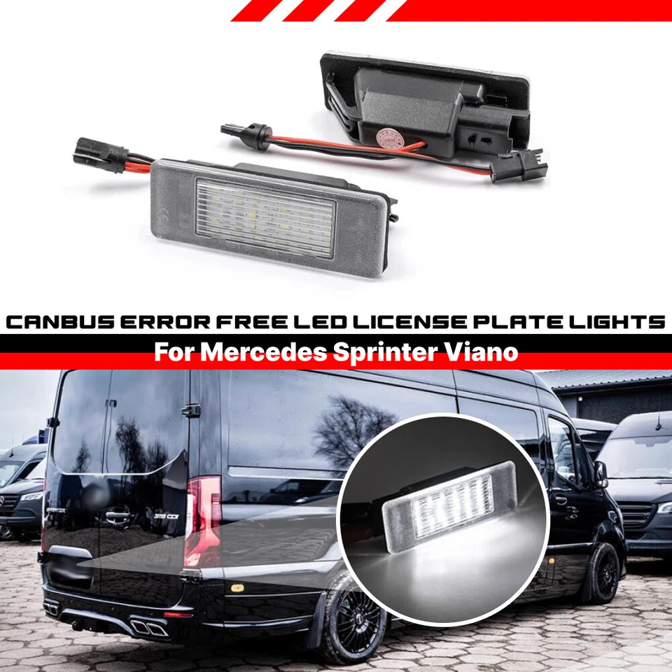 For Mercedes-Benz Sprinter 906 Viano W639 Vito W639 LED License Plate Light Lamp - Image 2 of 4
