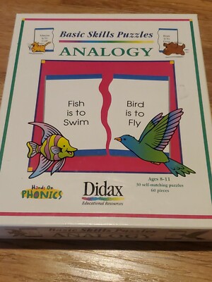 Didax Basic Skills Puzzles Analogies Educational Resource- 60 Piece