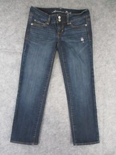 American Eagle Jeans Womens 0 Blue Denim Artist Low Rise Stretch Outdoors 26x24