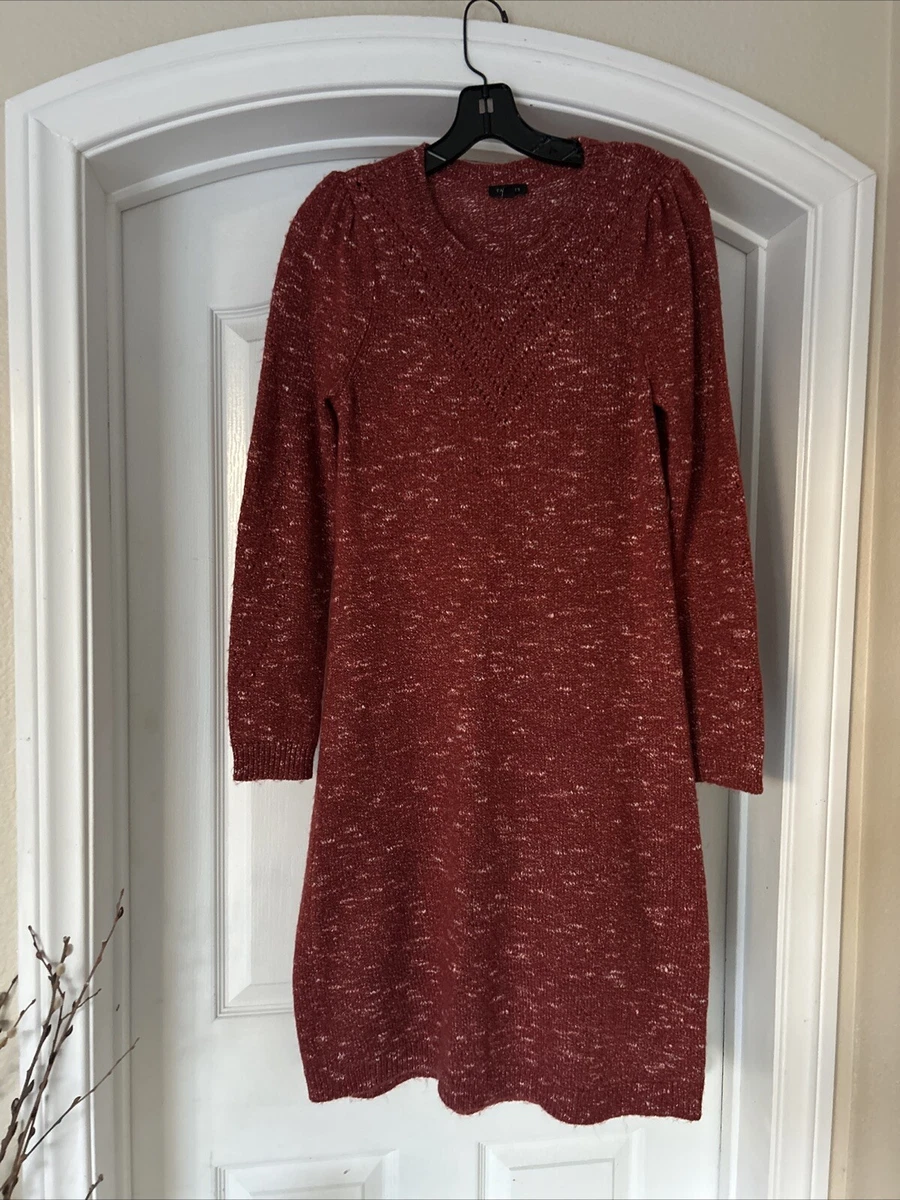 Robe Fleurie Rouge à Manches Longues Taille M - Stretch Et Style Enveloppant Pour Femme