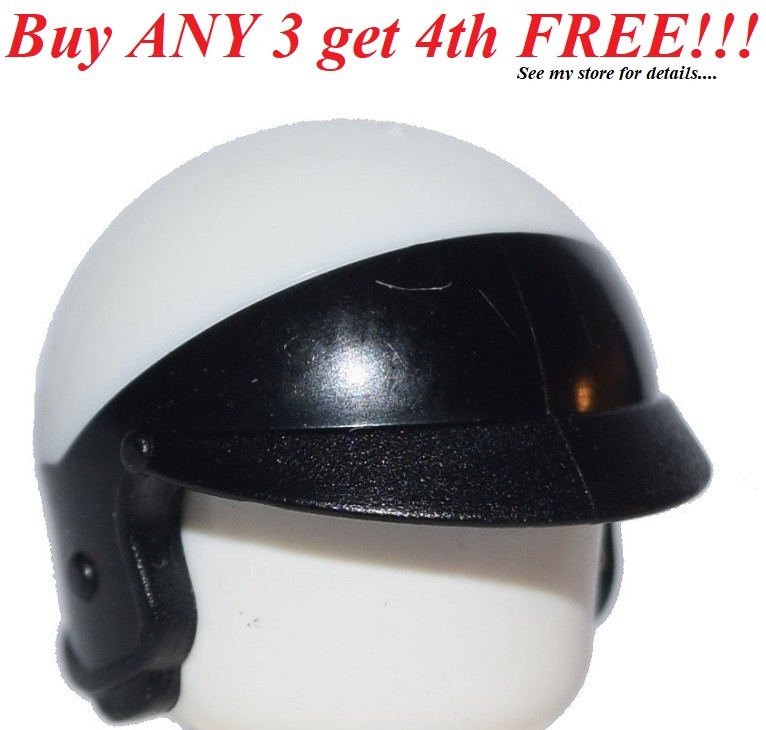 ☀️NEW Lego Minifig Hat Black & White Motorcycle Police Cop