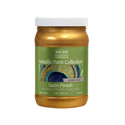 Rust-Oleum Modern Masters Shimmer Satin Olympic Gold Metallic Paint 1 qt
