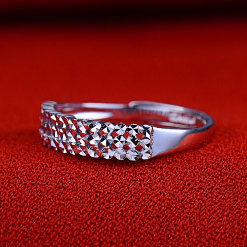 Fine Pt950 Real Platinum 950 Ring For Women Full Star Adjust Ring US 6-8 Gift - Afbeelding 1 van 4