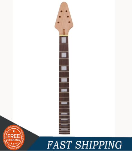 Mahogany  Guitar Neck 25.5inch 22 fret Rosewood Fretboard Flying V Block Inlay - Afbeelding 1 van 6
