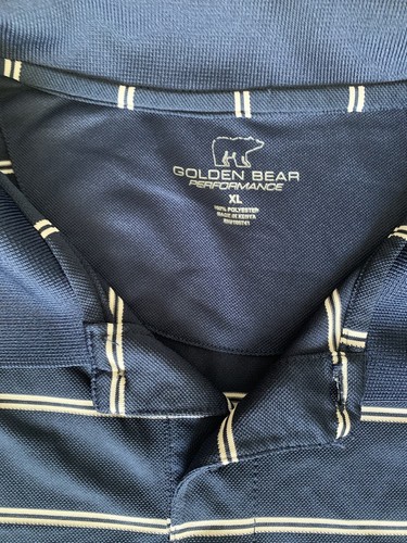 Jack Nicklaus Goldener Bär Herren Performance kurzärmlig Golfshirt Gr. XL Marineblau