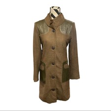 House Of Spa Vintage Canadian Wool/acrylic Blend Green Coat Sz.m