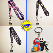 The Nightmare before Christmas Lanyard  Jack and Sally Keychain ID badge holder
