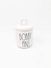 Rae Dunn Bathroom Lot - Hair Ties Bobby Pins Containers, 3 Pack
