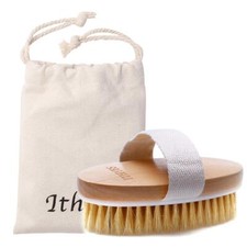 Dry Brushing Body Brush with Soft and Stiff Natural Bristles, Body Exfoliating
