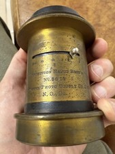  3 Perfection Rapid Rectilinear Brass Lens No. 3015 Green Photo Supply F/5 N. O