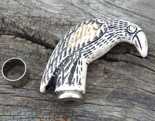 Bastón de madera estilo antiguo de diseño de huesos bastón de colección mango regalo Foto 3 de 3