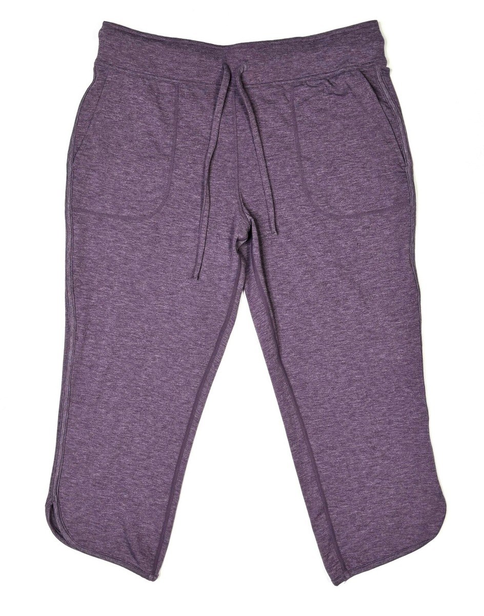 32 Degrees Cool Pants Women’s Small Soft Fleece Capri Relax Activewear  Purple