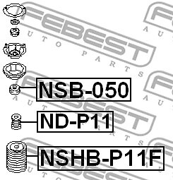 NSB-050 FEBEST Spacer Bush, shock absorber for INFINITI,NISSAN