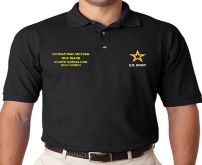 NHA TRANG*VIETNAM VETERAN* SOUTH VIETNAM* EMBROIDERED POLO.OFFICIALLY LICENSED