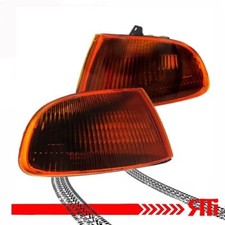 Eh For 92-95 Honda Civic 4 Door Sedan Frosted Smoked Amber Corner Dk Orange