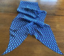 70  X 8.5  Polyester Geometic Design Scarf Navy, Blue  Lavender