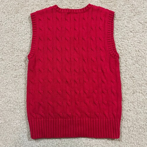 Polo Ralph Lauren Boys Red Cable Knit Vest Size 5 - Picture 3 of 4