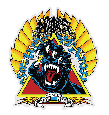 Santa Monica Airlines Natas Screaming Panther Skateboard Sticker 6