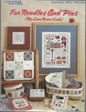 Leisure Arts -For Needles and Pins~ My Love Never Ends~ Cross Stitch Leaflet 587