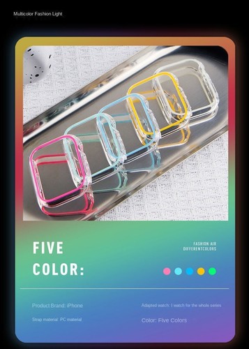 Fashionable Glow-in-the-Dark Watch Protective Case for Apple Watch 7/6/5/4 - Picture 19 of 28