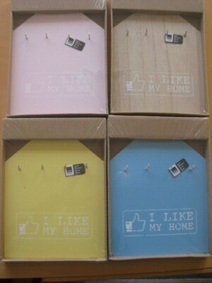 Schlüsselbrett ''I like my home'' mit 4 Haken  *20x30cm * Auswahl aus vier Farben