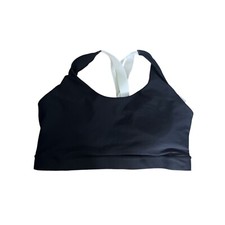 Old Navy Medium Support PowerSoft Cross-Back Sports Bra Black Jack 2X