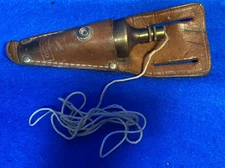 Vintage Dietzgen CS-4811 Point 16 Brass Plumb Bob + Leather Sheath Holder