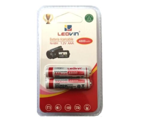 Batterie Pile MINIStilo AAA Ricaricabili 4800 mAh NI-MH 1,2 V 2 PILE/BATTERIE - Foto 1 di 1