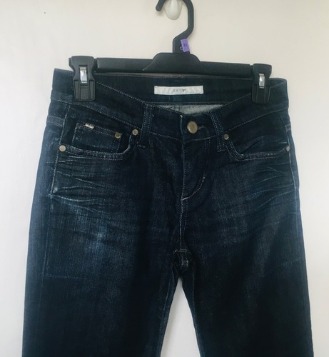 Joe's women's jeans 5 pocket style button closure wide leg solid blue size w26 - Picture 9 of 26