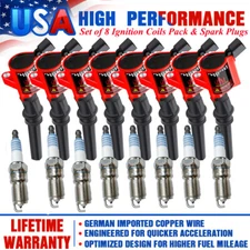 8 Ignition Coil &Spark Plug Pack For Ford F150 4.6/5.4L 2000 2001 2002 2003 2004