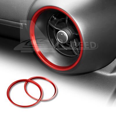 For Subaru BRZ GR86 2021-2023 Air Outlet Side Defogger Ring Cover Aluminum RED