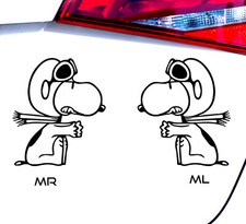 2x Snoopy Red Baron Auto Aufkleber  links o. rechts schauend Sticker Folie