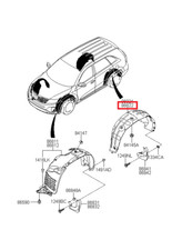 Genuine/OEM 868402P700 GUARD-REAR WHEEL,RH for Kia Sorento R 09