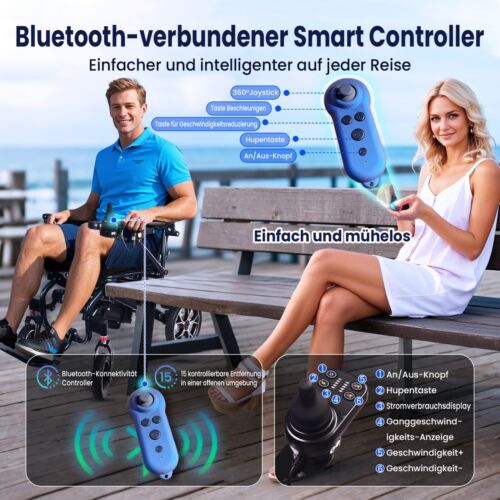 Elektrorollstuhl Faltbar(19kg) Elektrischer rollstuhl für ältere und behinderte - Bild 2 von 10