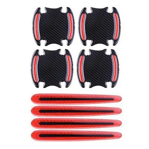 Car Door Handle Bowl Stickers Warning Strip Decal Protect Reflective Accessories