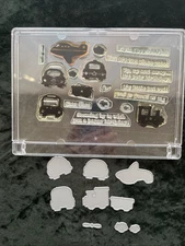 Vtg Papertrey Cutting Dies And Stamps Set LITTLE HOT ROD Vol 6 No 68